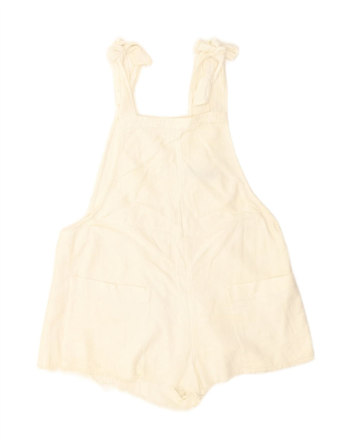 Pantaloncini salopette da donna Zara medi W36 in cotone bianco sporco