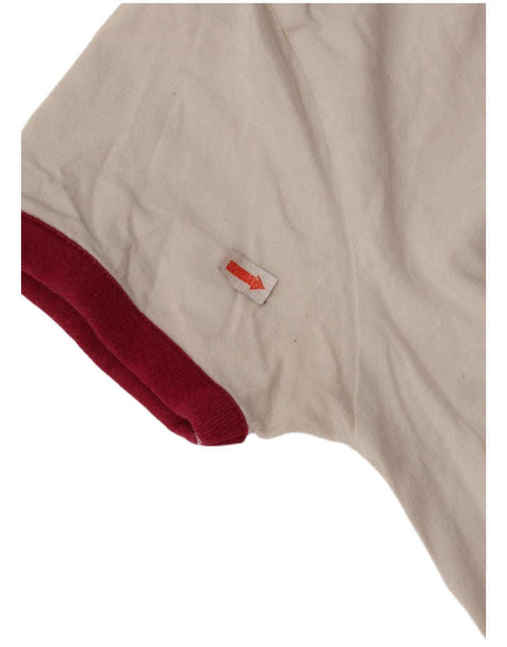 TOMMY HILFIGER T-shirt grafica da donna Top UK 6 XS Bianca