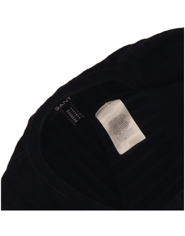 Gant Maglione da uomo con scollo a V piccolo in cotone blu navy
