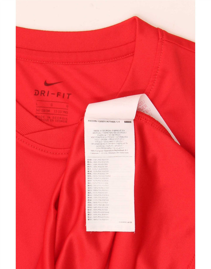 T-shirt da ragazzo Nike Dri Fit Top 12-13 anni Large rossa in poliestere