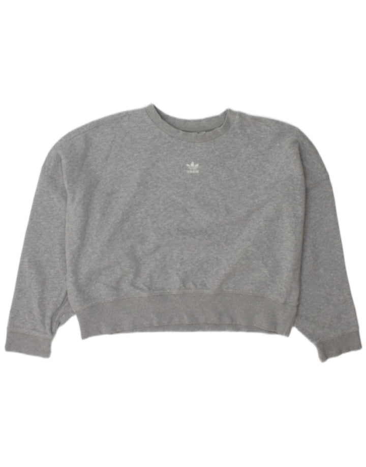 Felpa oversize da donna Adidas UK 14 grande cotone grigio