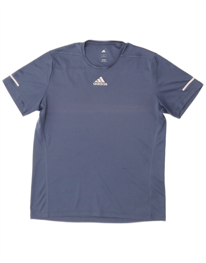 T-shirt Adidas Climalite da uomo grande blu navy