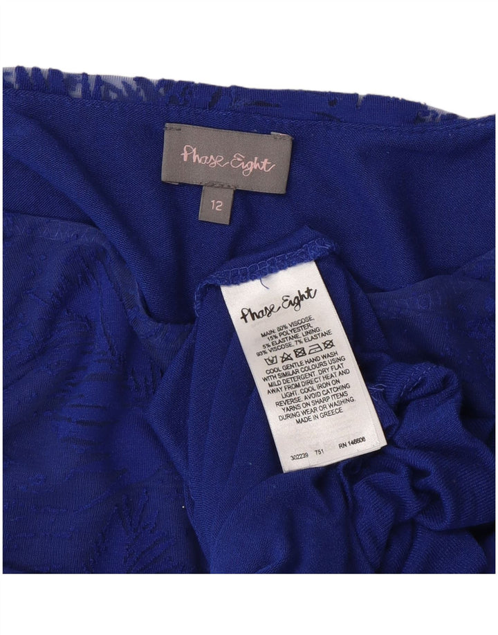 Phase Eight Top oversize da donna manica 3/4 UK 12 Blu medio floreale