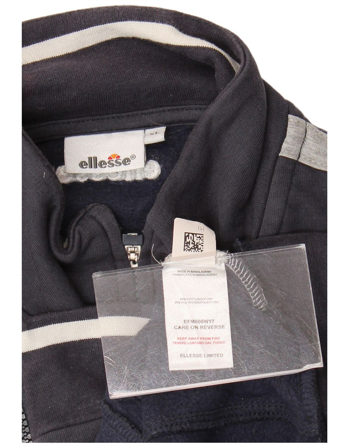 Giacca da ginnastica grafica da uomo Ellesse XL in cotone color block blu navy