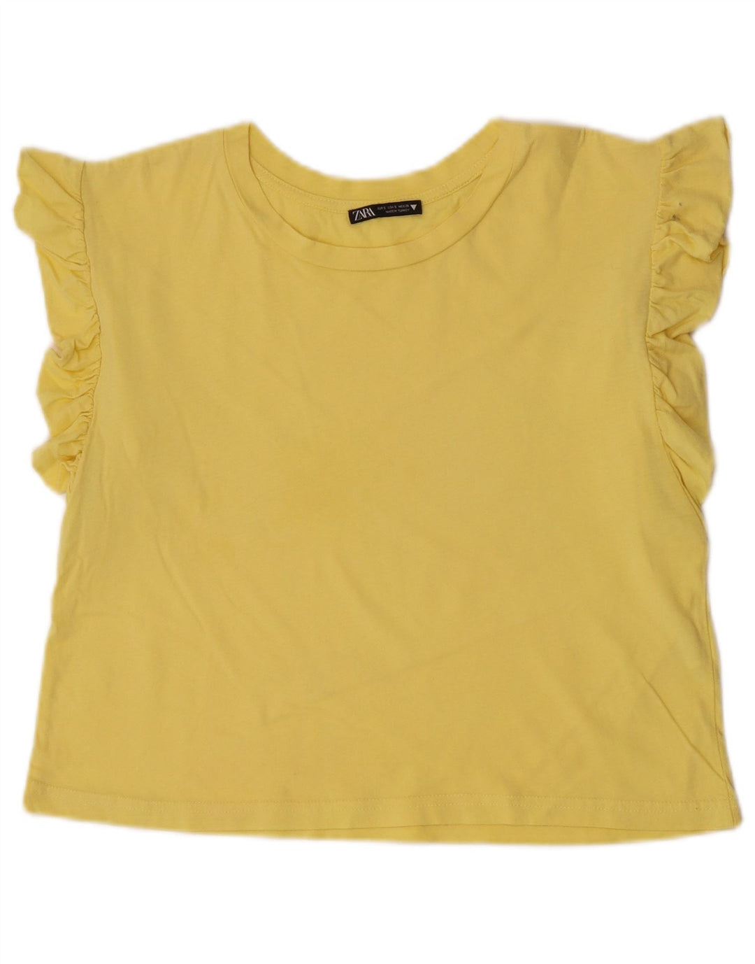 Canotta da donna Zara UK 10 piccola in cotone giallo