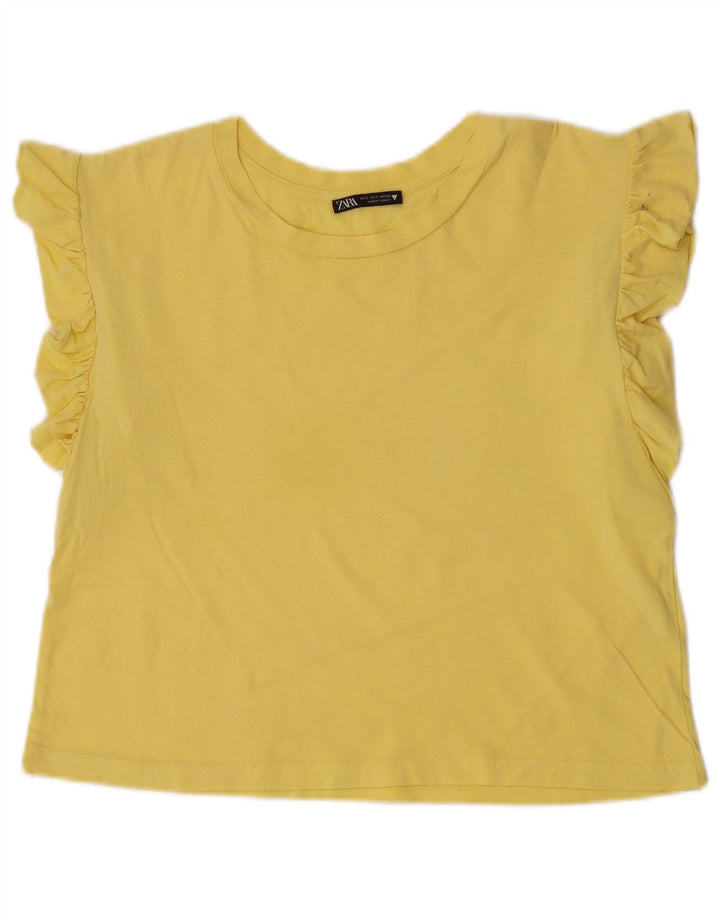 Canotta da donna Zara UK 10 piccola in cotone giallo