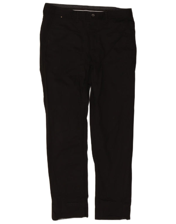 Pantaloni chino dritti da uomo Zara EU 42 Large W32 L29 cotone nero