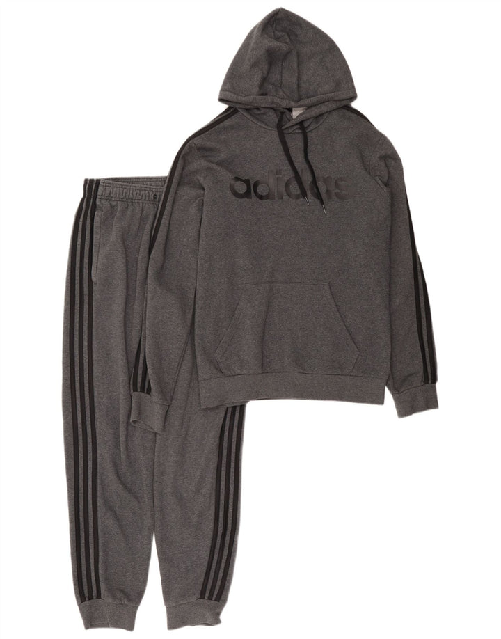 Tuta intera ADIDAS da uomo con grafica piccola in cotone grigio