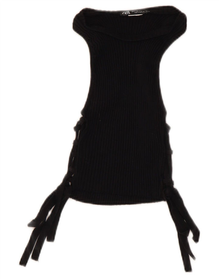Camicetta corta senza maniche da donna Zara UK 8 piccola nera