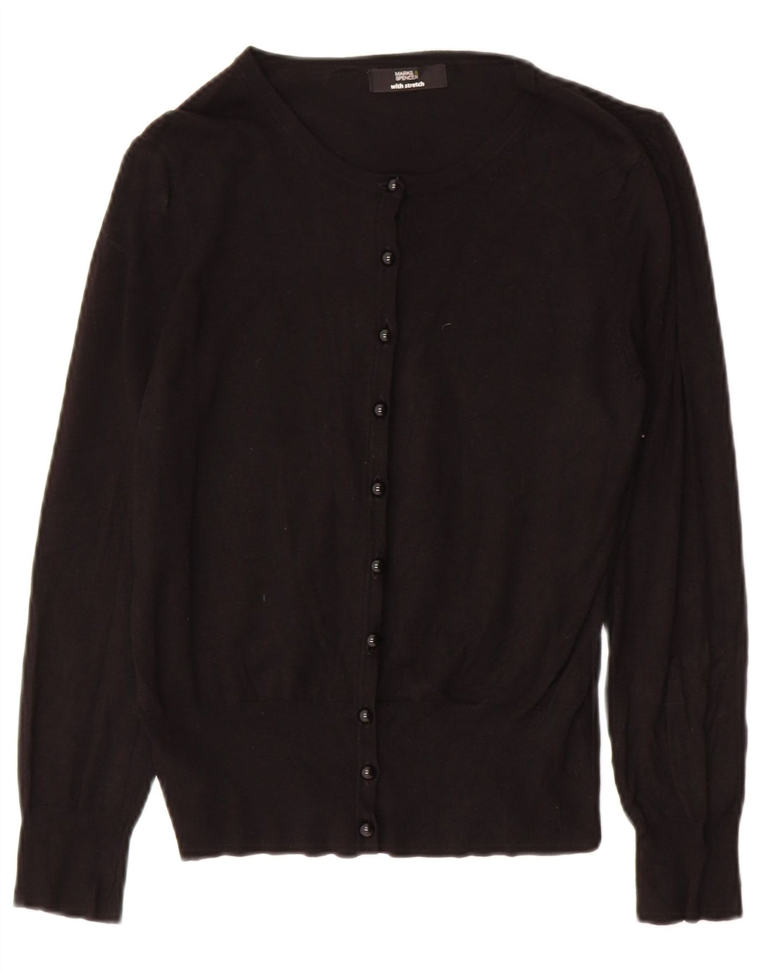 MARKS & SPENCER Womens Cardigan Sweater UK 14 Medium  Black Viscose