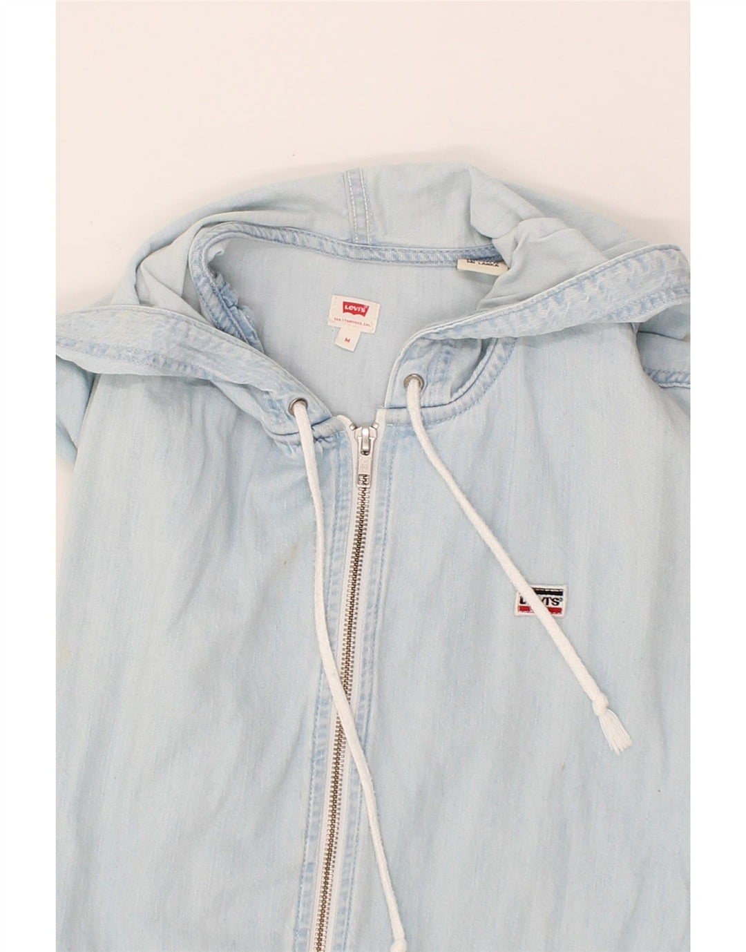LEVI'S Womens Hooded Denim Jacket UK 14 Medium Blue Vintage Levi's and Second-Hand Levi's from Messina Hembry 