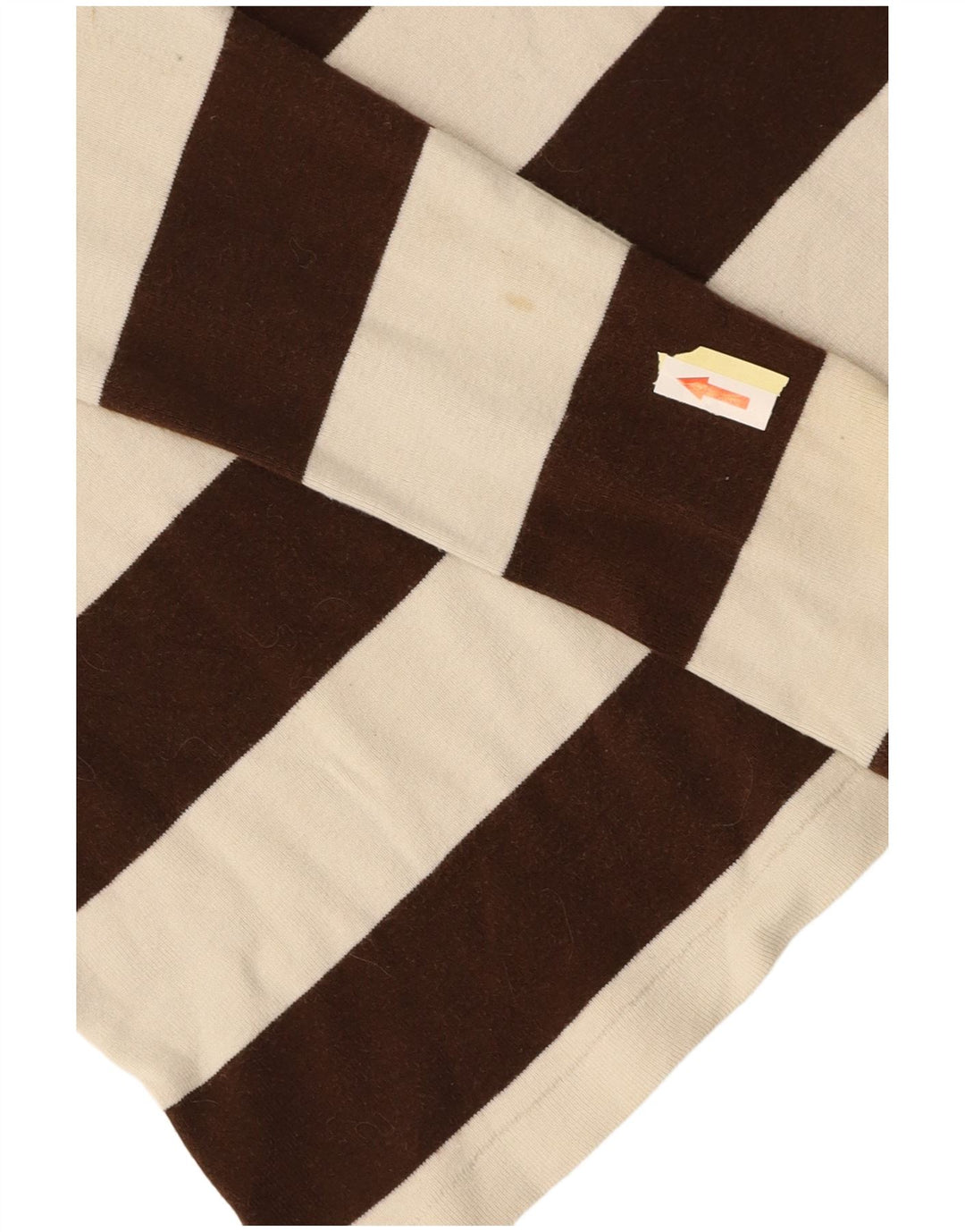 RALPH LAUREN Top da donna a maniche lunghe UK 14 Cotone a righe marrone medio