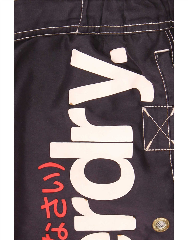 Pantaloncini da bagno grafici da uomo Superdry poliestere medio blu navy
