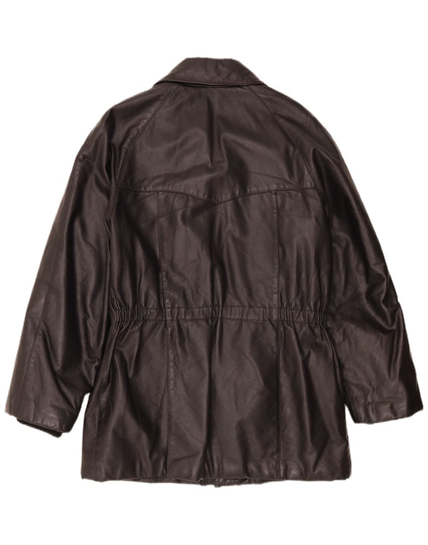 Giacca in pelle vintage da uomo IT 48 media nera