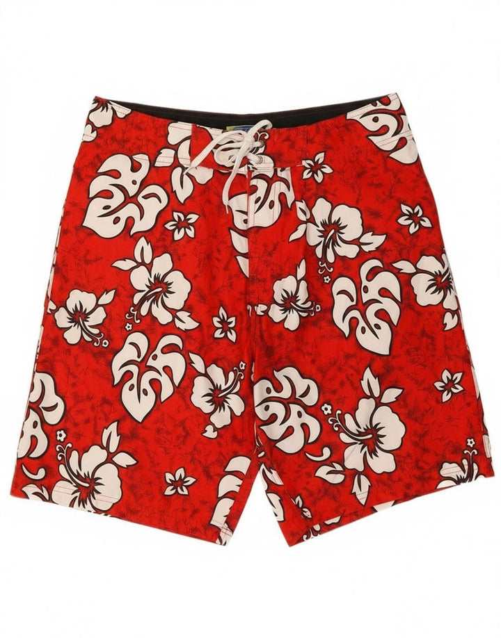 Pantaloncini da bagno da uomo Sapore Di Mare Rosso medio floreale poliestere hawaiano