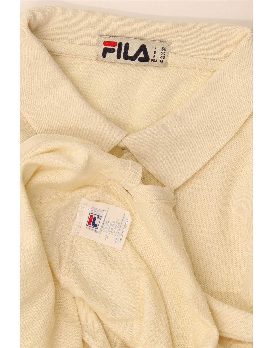 Polo da uomo Fila in cotone giallo medio