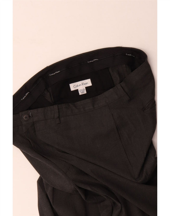 Pantaloni chino dritti da uomo Calvin Klein W36 L32 poliestere grigio