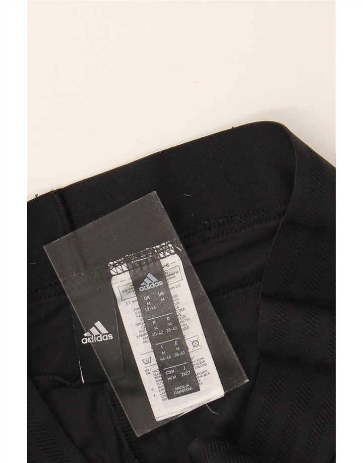 ADIDAS Womens Leggings UK 12/14 Medium  Black Cotton Vintage Adidas and Second-Hand Adidas from Messina Hembry 