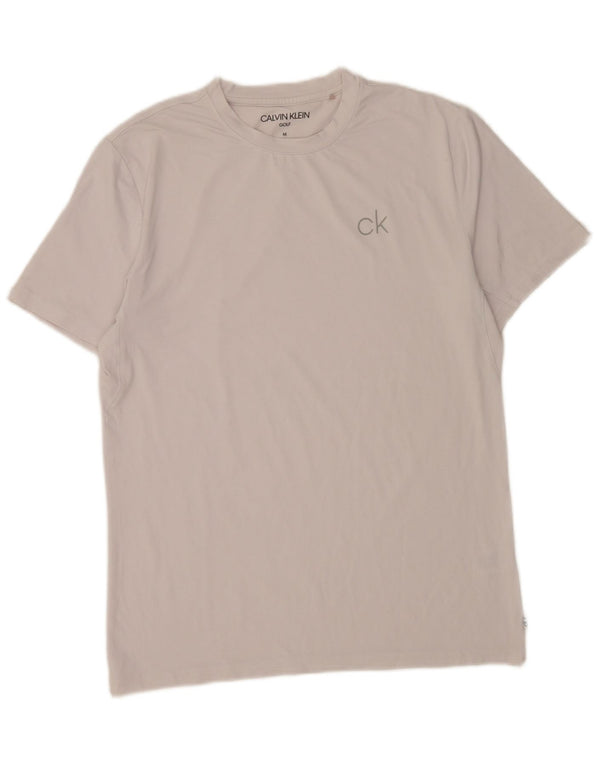 Maglietta da golf da uomo Calvin Klein Top in cotone grigio medio