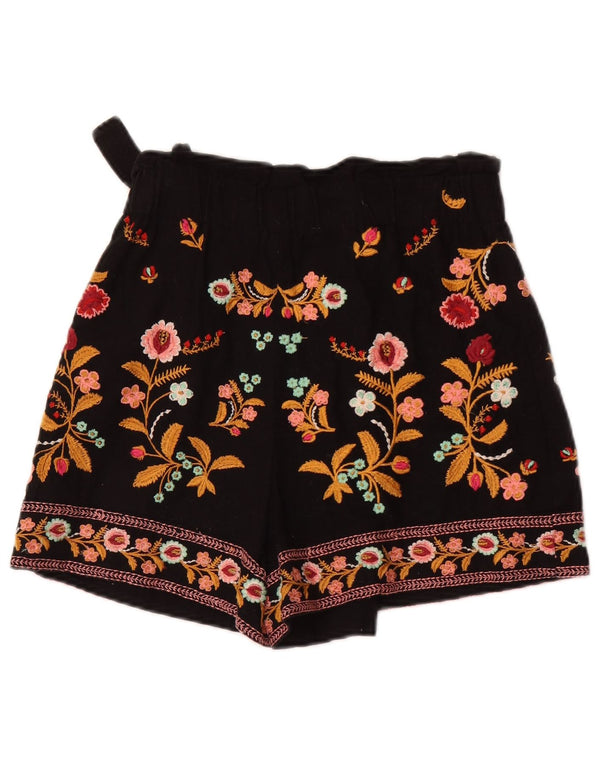 Pantaloni caldi a vita alta da donna Zara XS W24 neri floreali