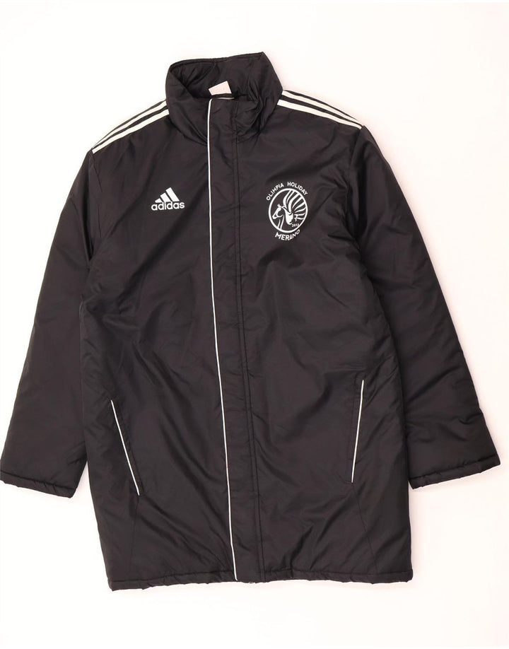 Cappotto imbottito con grafica Adidas da uomo UK 38/40 nylon nero medio