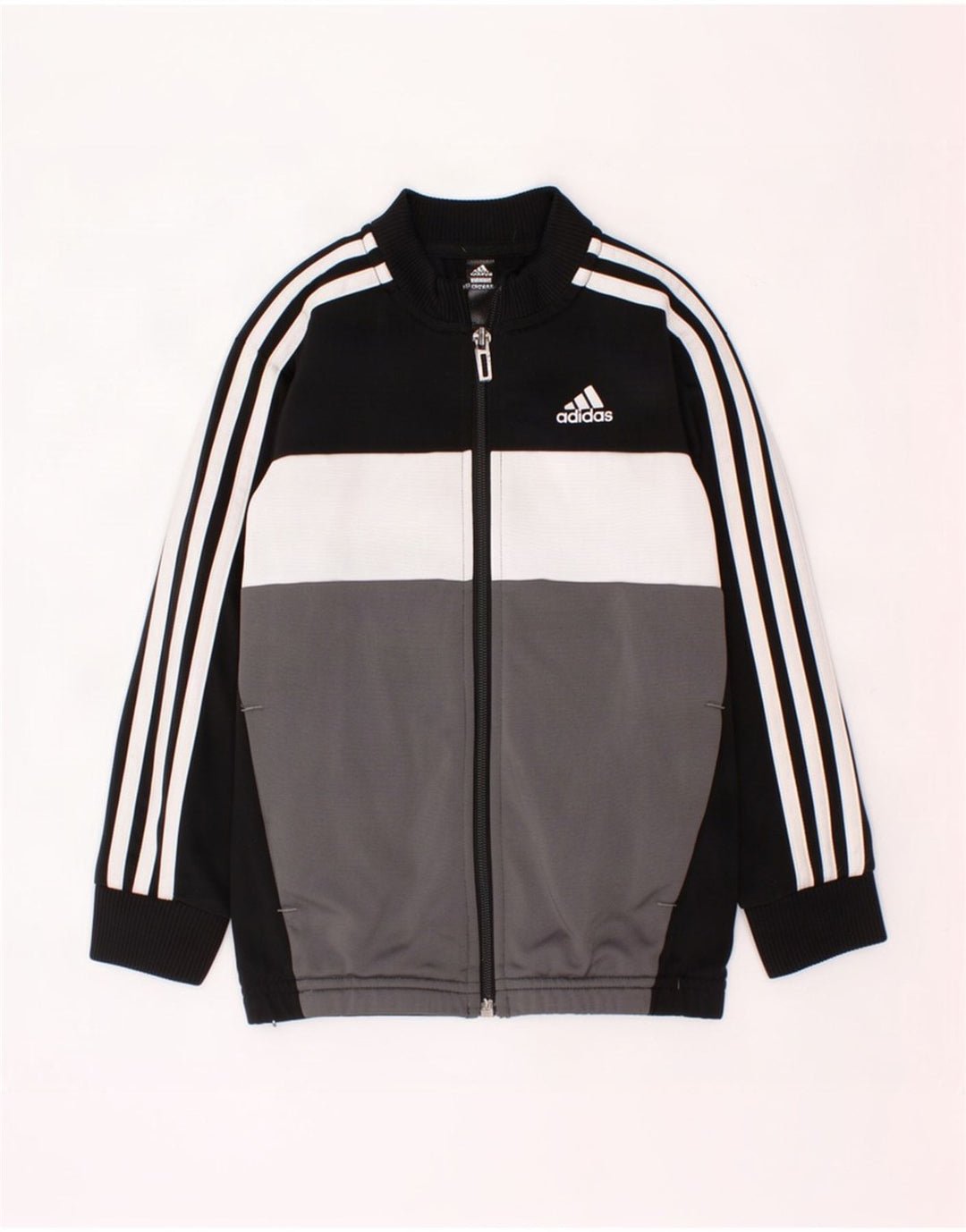 Giacca da tuta da ragazzo Adidas 5-6 anni in poliestere color block nero