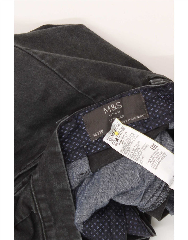 Pantaloni chino vestibilità regolare da uomo Marks & Spencer W38 L29 cotone grigio
