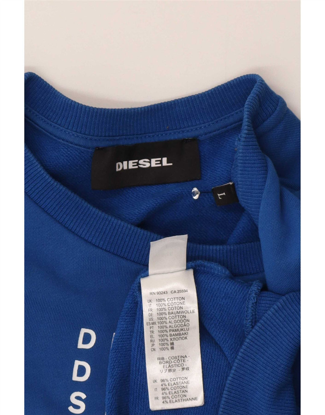 Diesel Felpa con grafica da uomo Maglione grande in cotone blu