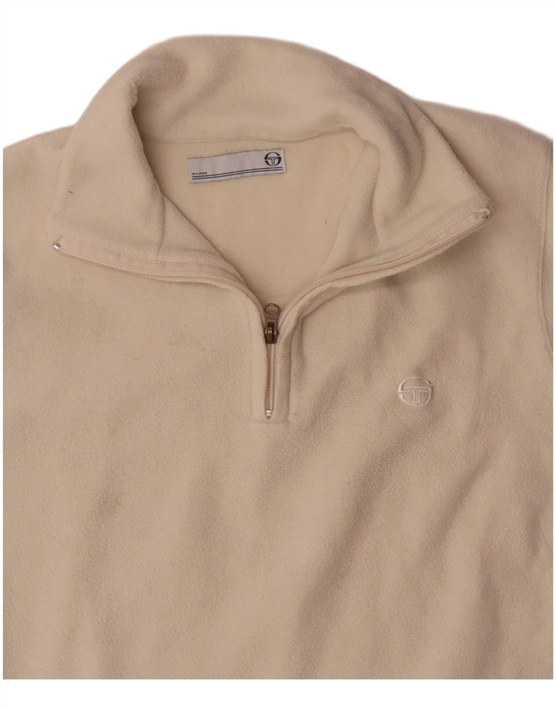 SERGIO TACCHINI Maglione in pile da uomo con zip e collo grande Beige