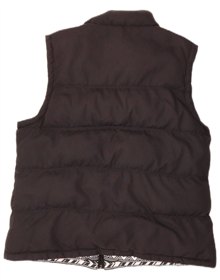 ANIMAL Womens Reversible Padded Gilet UK 12 Medium  Black Geometric