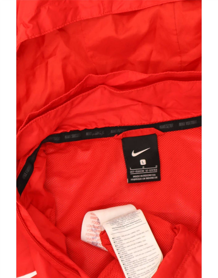 Giacca antipioggia con cappuccio Nike da ragazzo 12-13 anni Large in nylon rosso
