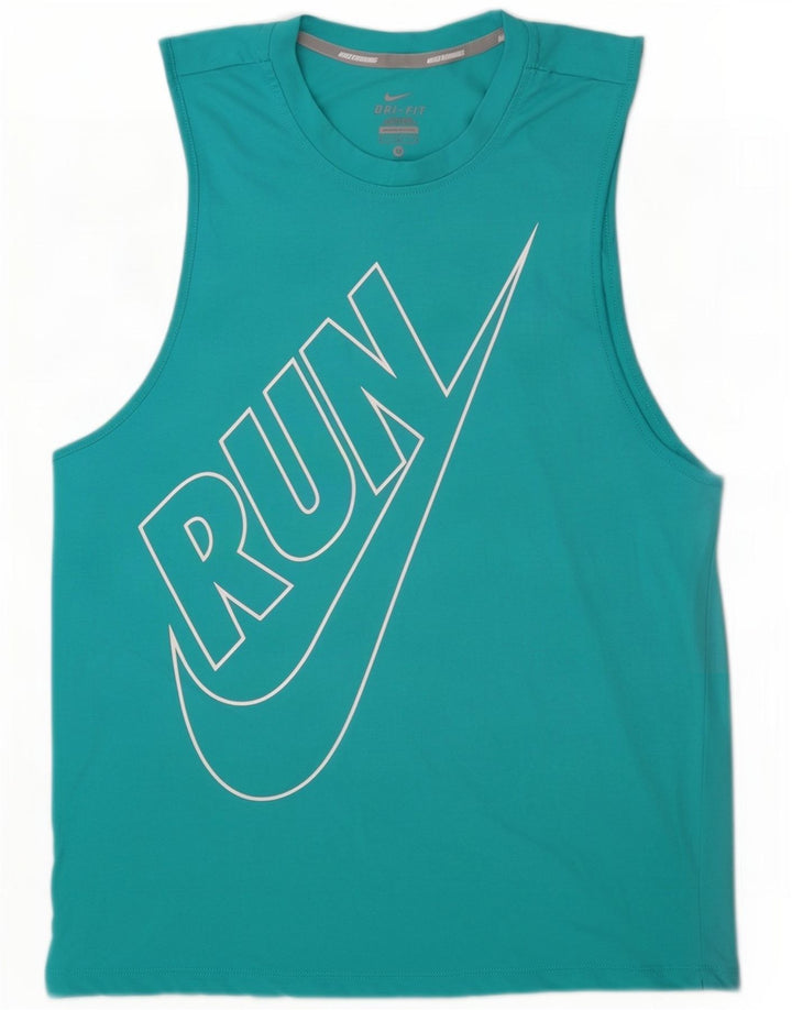 Canotta grafica Nike Dri Fit da donna UK 14 color block medio turchese