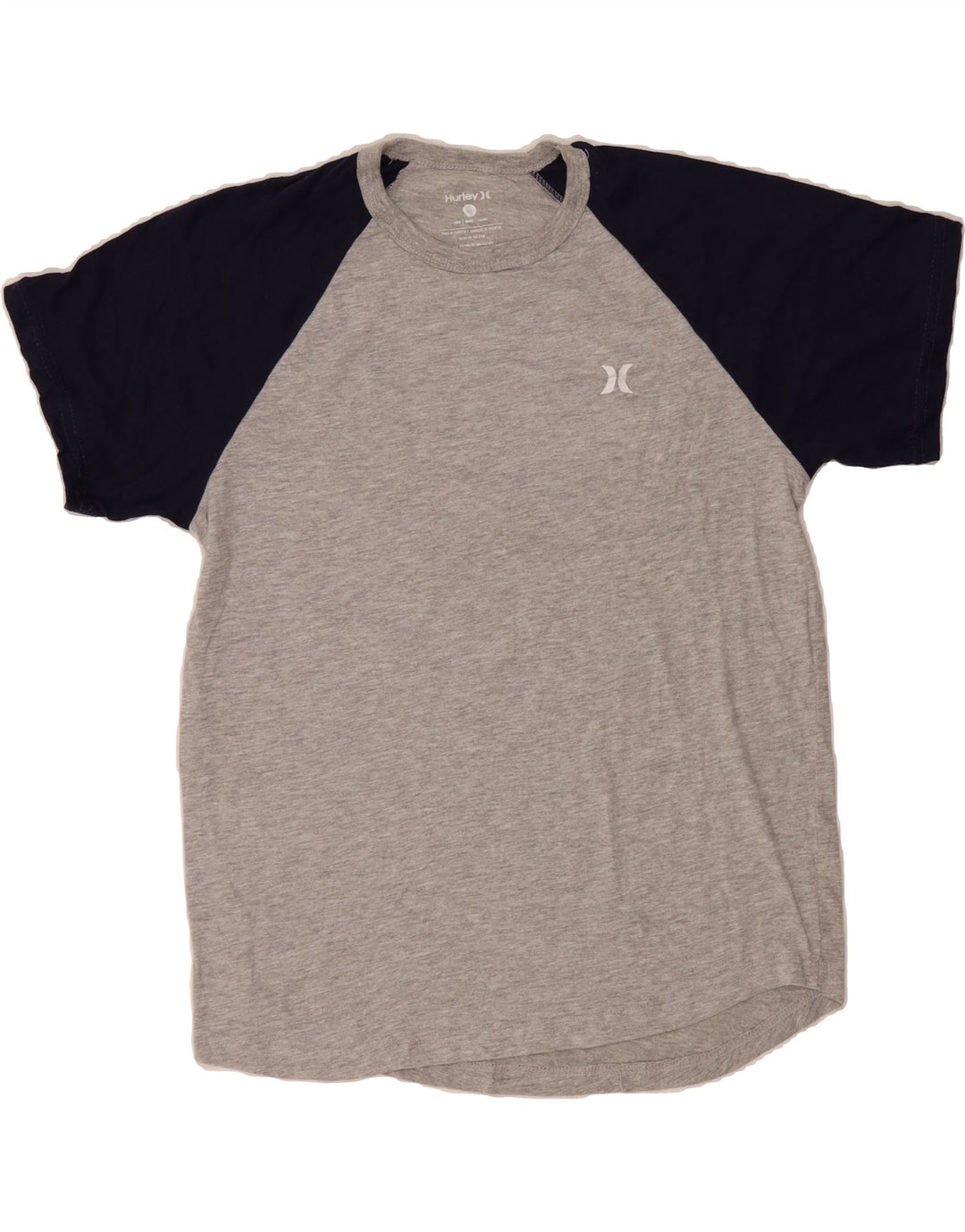 HURLEY Mens T-Shirt Top Large Grey Colourblock Cotton Vintage Hurley and Second-Hand Hurley from Messina Hembry 