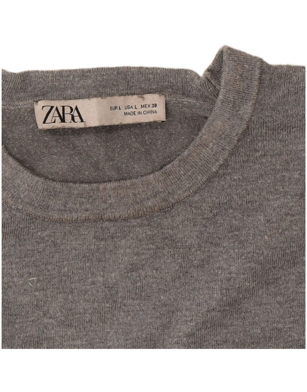 Maglione maglione girocollo da donna Zara UK 14 grande grigio