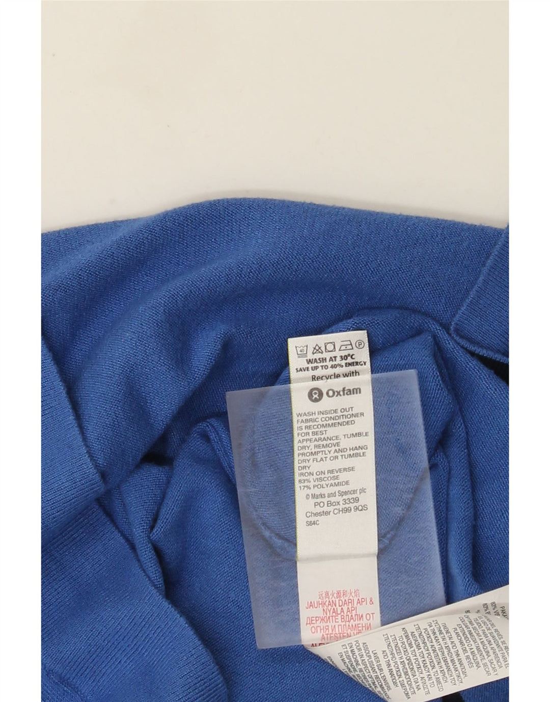 Maglione cardigan a maniche corte corto da donna Marks & Spencer UK 14 Blu medio
