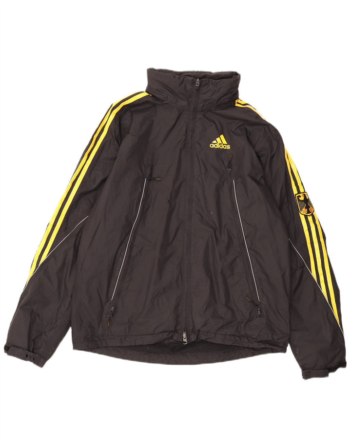 Giacca a vento grafica Adidas da uomo Germania UK 38/40 nylon nero medio