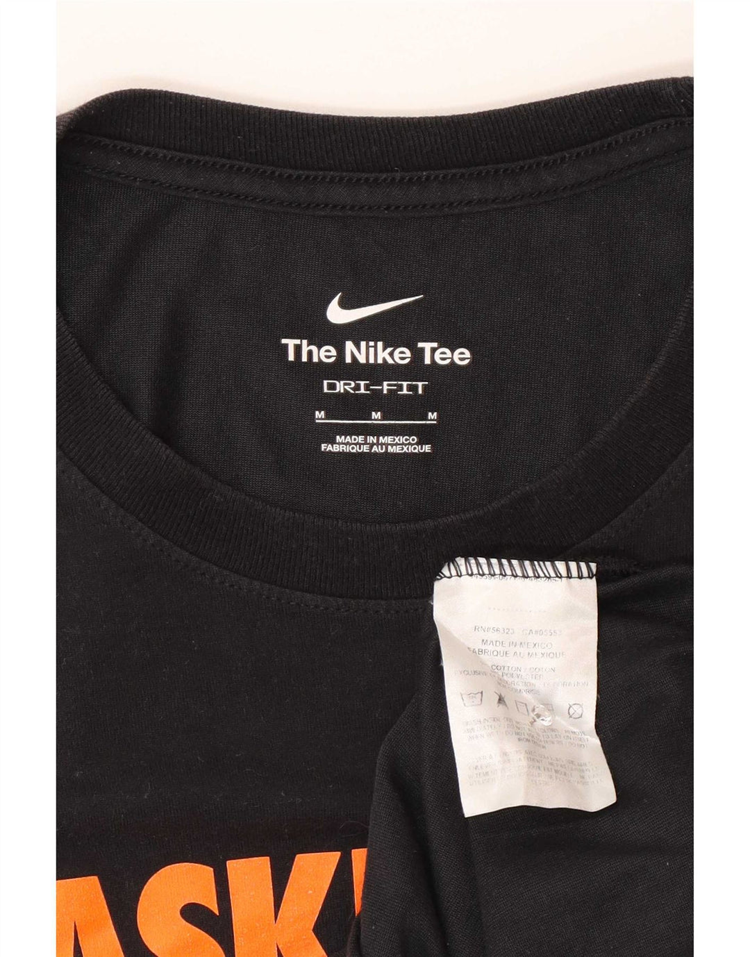 T-shirt grafica Nike Dri Fit da uomo in cotone medio nero