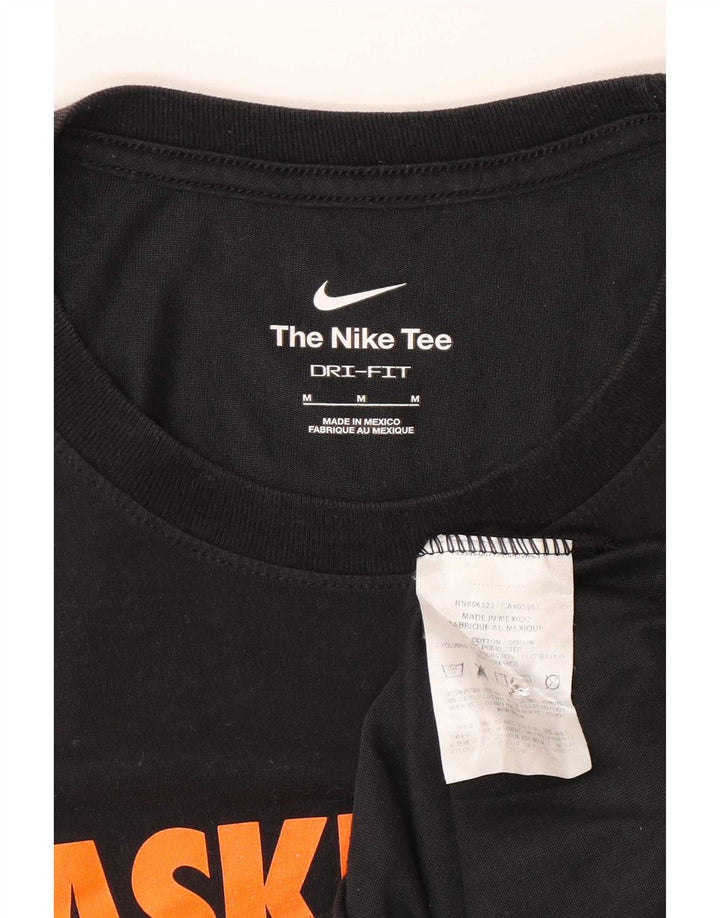 T-shirt grafica Nike Dri Fit da uomo in cotone medio nero