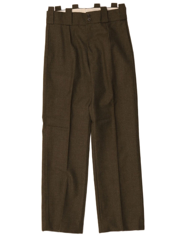 Pantaloni casual a vita alta da donna vintage US 10 Large W30 L31 Verde
