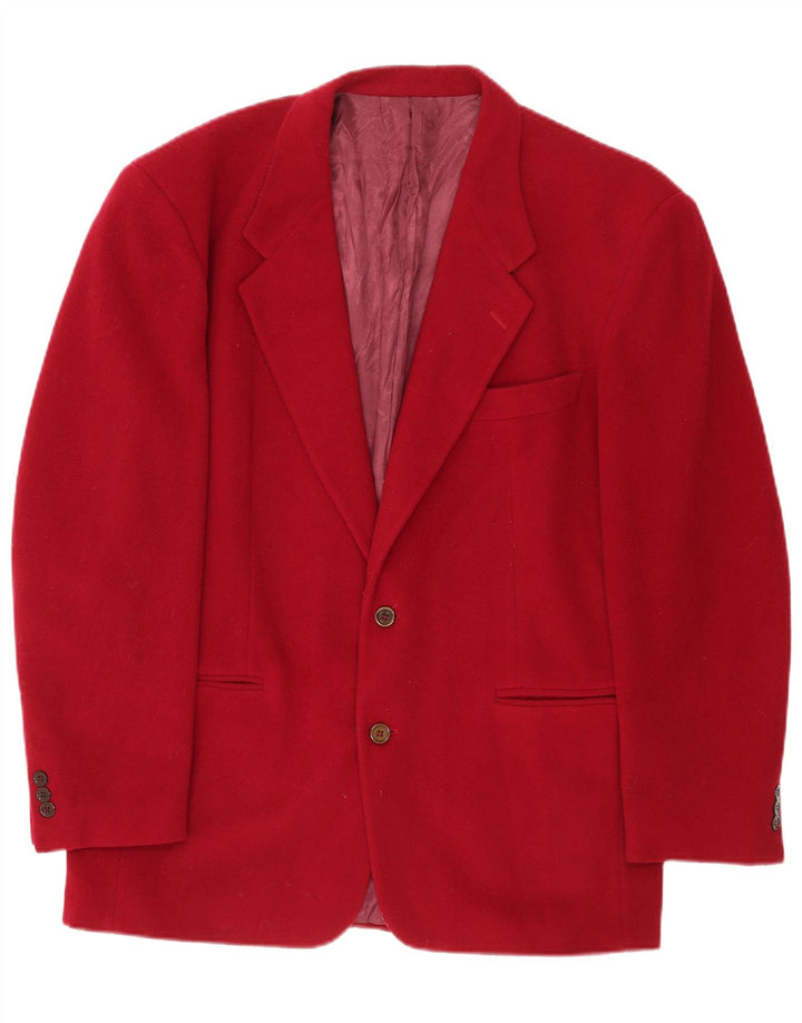 Enrico Coveri Giacca Blazer a 2 Bottoni da Uomo IT 50 Large Rossa in Lana