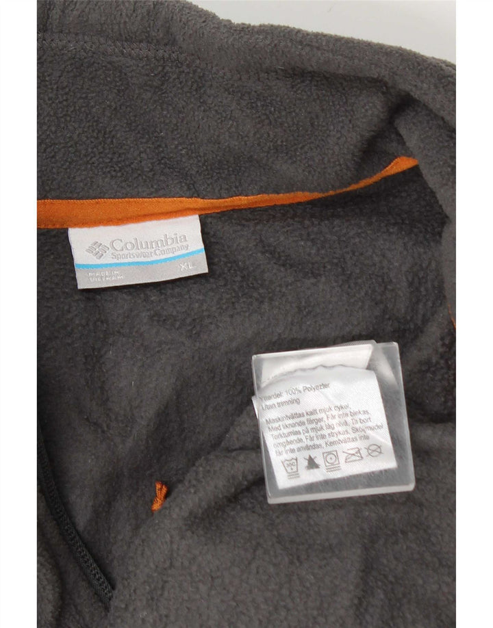 Maglione in pile Columbia da uomo con zip e collo XL in poliestere grigio