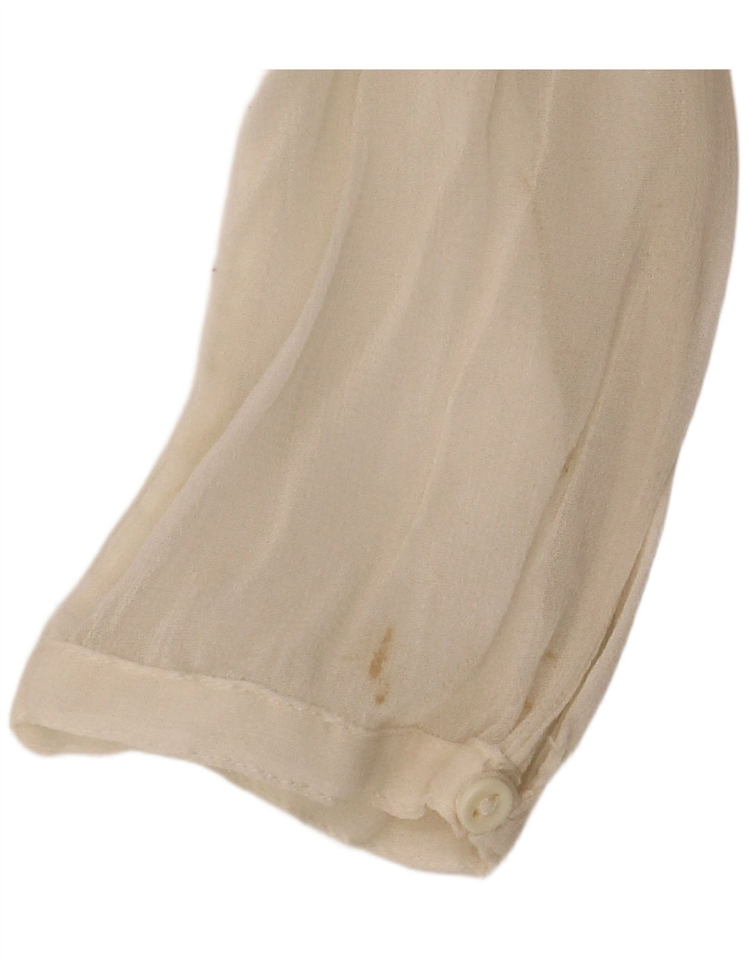 Zara Donna Camicetta Oversize Trasparente a Maniche Lunghe Top UK 10 Small Beige