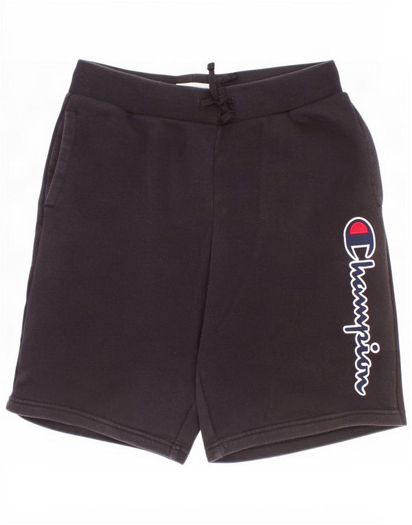 Pantaloncini sportivi grafici da ragazzo Champion 11-12 anni, cotone nero grande
