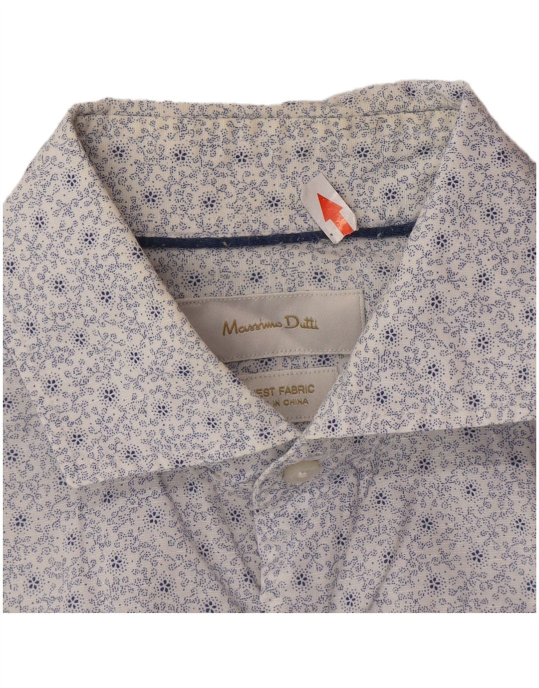 Camicia da uomo Massimo Dutti piccola in cotone floreale bianco