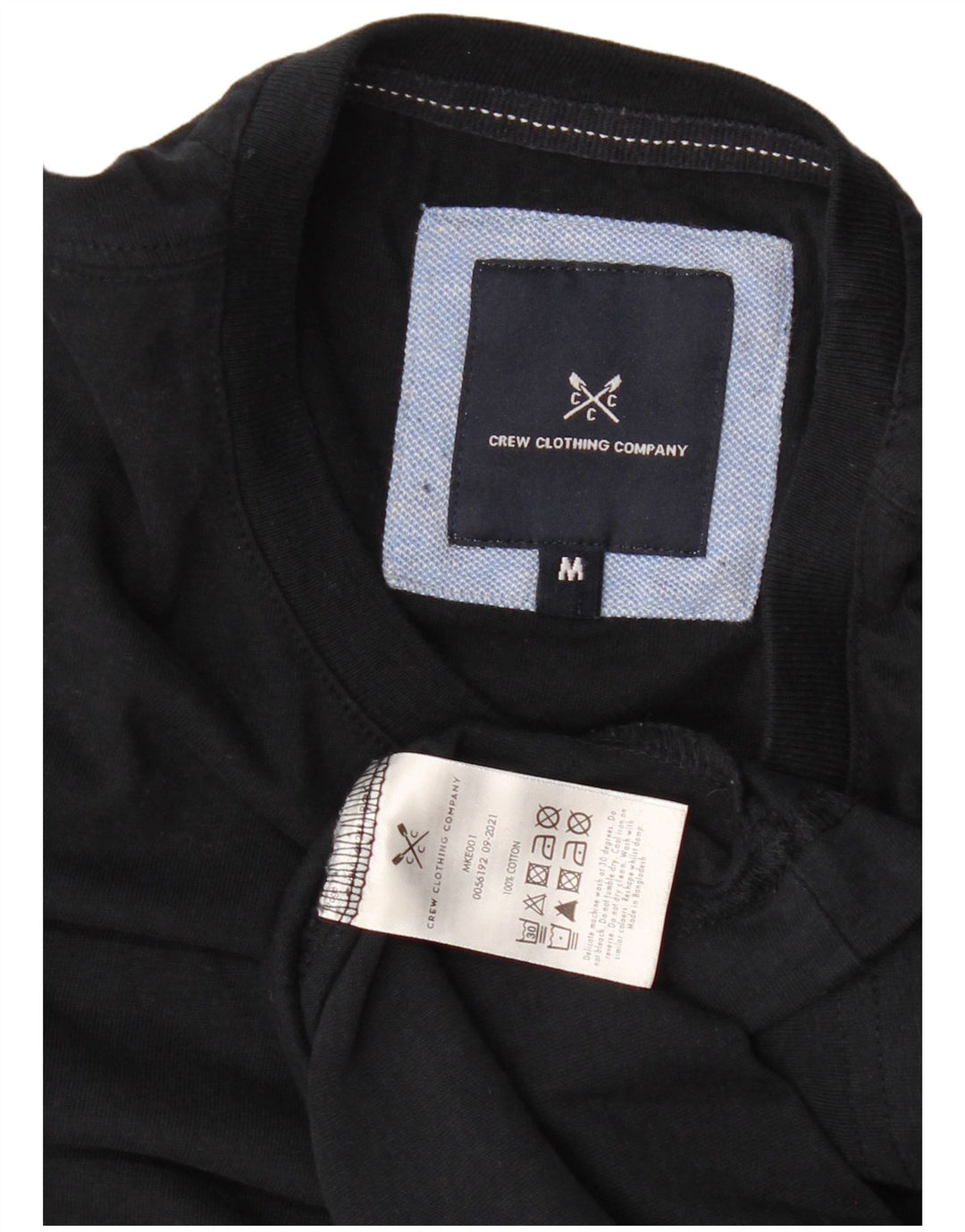 Crew Clothing T-shirt da uomo Top in cotone blu navy medio