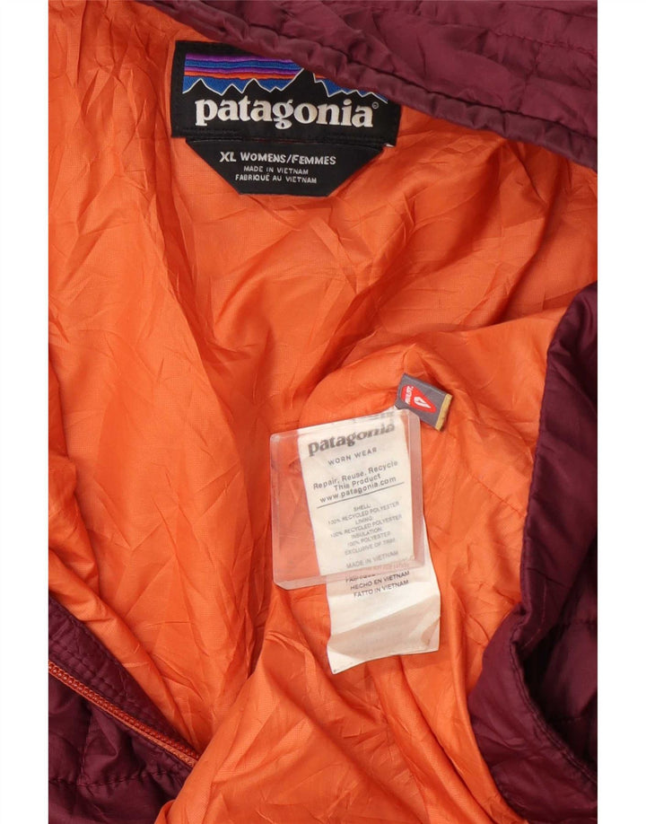 Giacca imbottita da donna Patagonia UK 18 XL Bordeaux poliestere