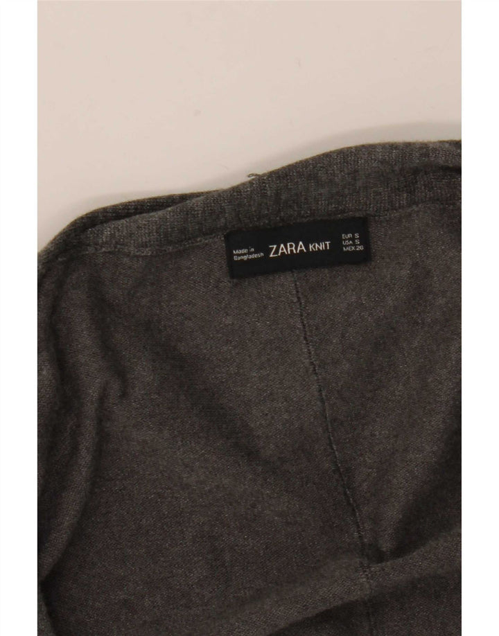 Maglione cardigan aperto da donna Zara UK 10 piccolo grigio