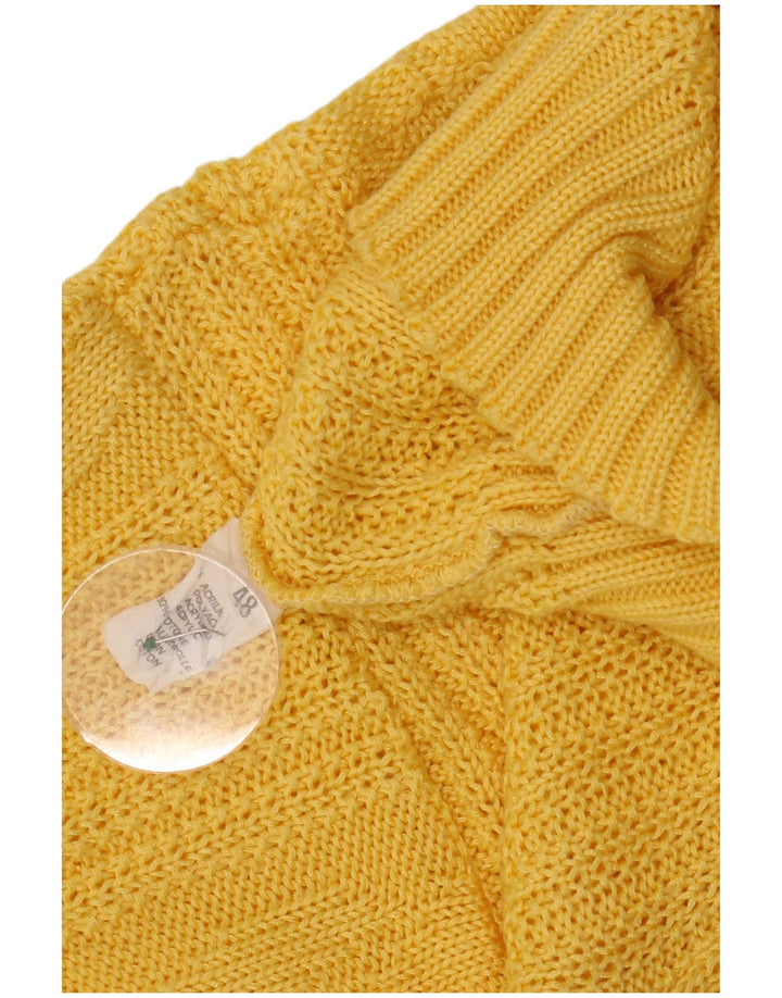 Maglione girocollo da donna VINTAGE IT 48 XL Acrilico giallo