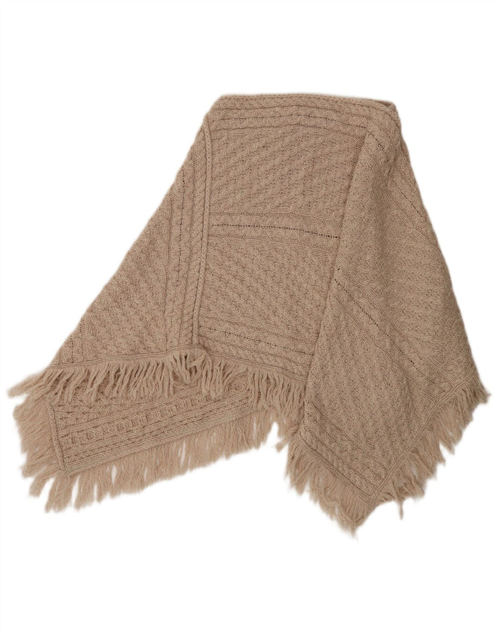 Maglione poncho da donna Aran taglia unica beige