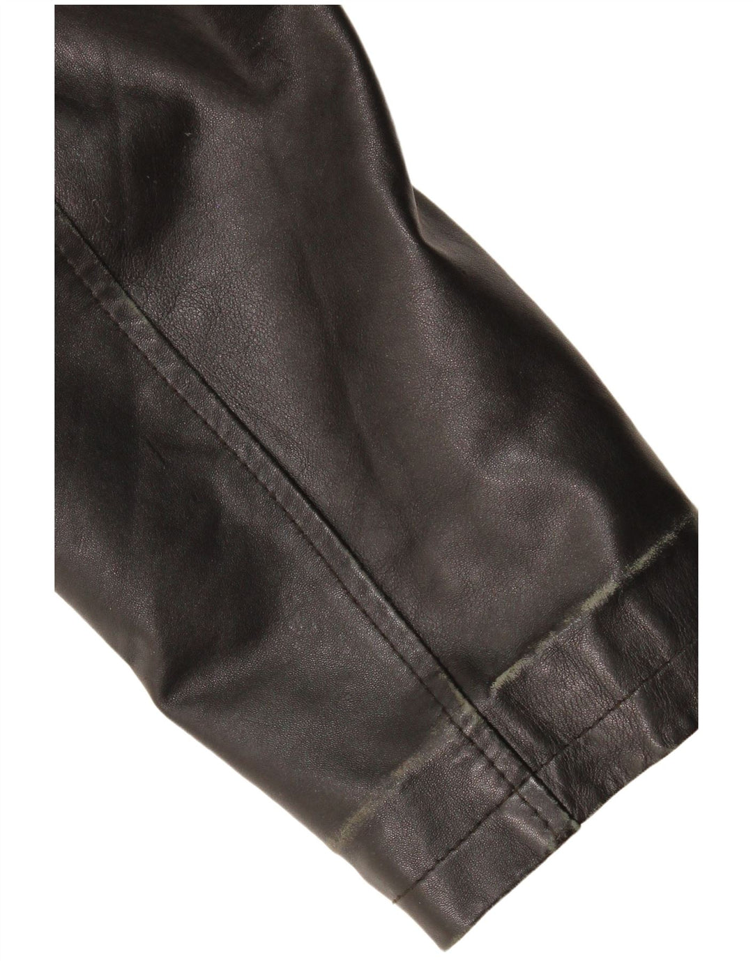 Giacca in pelle da donna vintage UK 14 in pelle nera media
